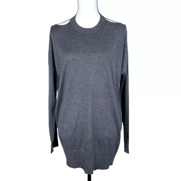 Splendid Cold Shoulder Cashmere Blend Crewneck Tunic Sweater Size Medium - Picture 2 of 7